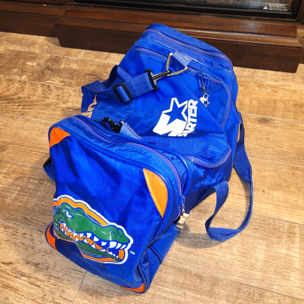 Men's Vintage 90's Starter Florida Gators Blue Orange Gym Duffle Bag With Strap